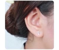 Stone Set Leafy Stud Earrings STF-213